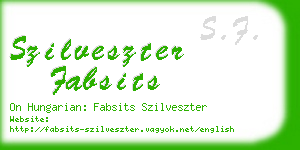 szilveszter fabsits business card